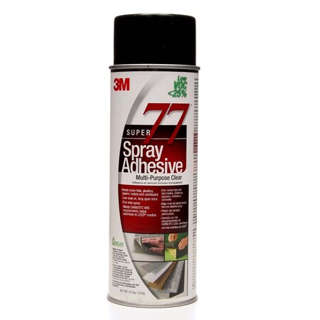 3M Oil & Gas Super 77 Multi-Purpose Spray Adhesive Low Voc< 25% Clear, Net Wt 18.0 Oz 62487649303